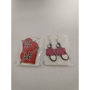 Statement Earrings Novelty Fashion Jewelry Lot/2 Medical Field